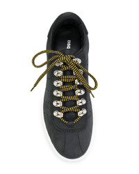 schwarze Leder niedrige Sneakers von DSQUARED2