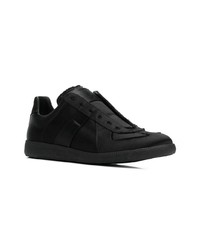 schwarze Leder niedrige Sneakers von Maison Margiela