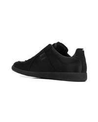 schwarze Leder niedrige Sneakers von Maison Margiela