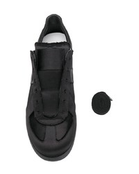 schwarze Leder niedrige Sneakers von Maison Margiela