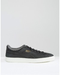 schwarze Leder niedrige Sneakers von Puma