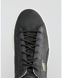 schwarze Leder niedrige Sneakers von Puma