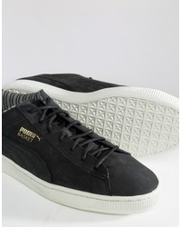 schwarze Leder niedrige Sneakers von Puma