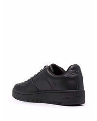 schwarze Leder niedrige Sneakers von Tommy Jeans