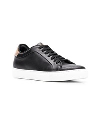 schwarze Leder niedrige Sneakers von Paul Smith Black Label