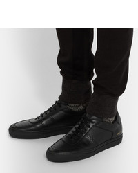 schwarze Leder niedrige Sneakers von Common Projects