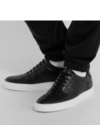 schwarze Leder niedrige Sneakers von Common Projects