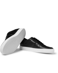 schwarze Leder niedrige Sneakers von Common Projects