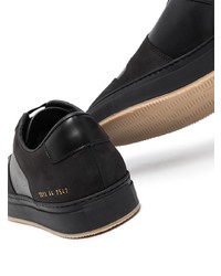 schwarze Leder niedrige Sneakers von Common Projects