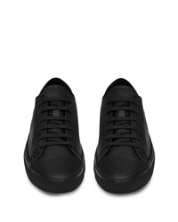 schwarze Leder niedrige Sneakers von Saint Laurent