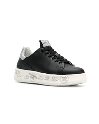 schwarze Leder niedrige Sneakers von White Premiata