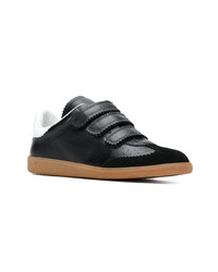 schwarze Leder niedrige Sneakers von Isabel Marant