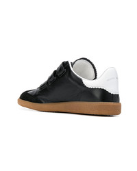 schwarze Leder niedrige Sneakers von Isabel Marant