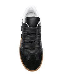 schwarze Leder niedrige Sneakers von Isabel Marant