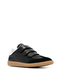 schwarze Leder niedrige Sneakers von Isabel Marant