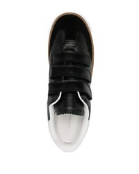 schwarze Leder niedrige Sneakers von Isabel Marant