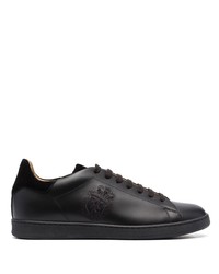 schwarze Leder niedrige Sneakers von Billionaire