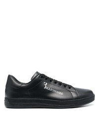 schwarze Leder niedrige Sneakers von Billionaire