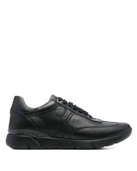 schwarze Leder niedrige Sneakers von Billionaire