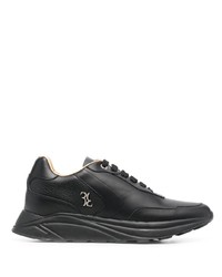 schwarze Leder niedrige Sneakers von Billionaire