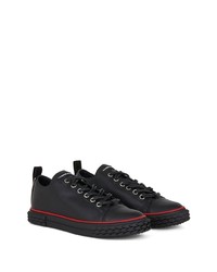 schwarze Leder niedrige Sneakers von Giuseppe Zanotti