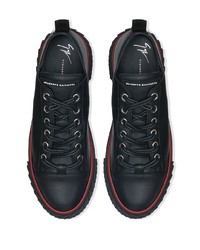 schwarze Leder niedrige Sneakers von Giuseppe Zanotti