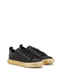 schwarze Leder niedrige Sneakers von Giuseppe Zanotti