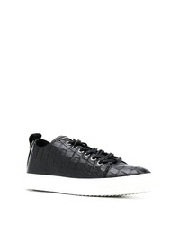 schwarze Leder niedrige Sneakers von Giuseppe Zanotti