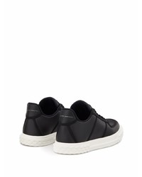 schwarze Leder niedrige Sneakers von Giuseppe Zanotti