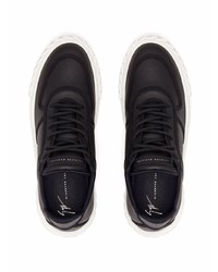 schwarze Leder niedrige Sneakers von Giuseppe Zanotti