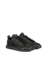 schwarze Leder niedrige Sneakers von Giuseppe Zanotti