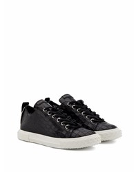 schwarze Leder niedrige Sneakers von Giuseppe Zanotti