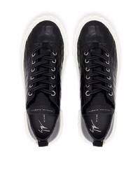 schwarze Leder niedrige Sneakers von Giuseppe Zanotti