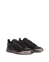 schwarze Leder niedrige Sneakers von Giuseppe Zanotti