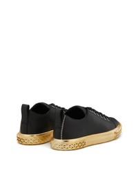 schwarze Leder niedrige Sneakers von Giuseppe Zanotti