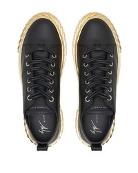 schwarze Leder niedrige Sneakers von Giuseppe Zanotti