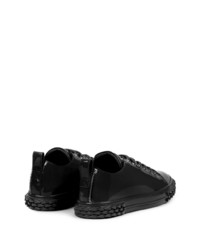 schwarze Leder niedrige Sneakers von Giuseppe Zanotti