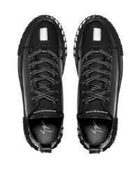 schwarze Leder niedrige Sneakers von Giuseppe Zanotti