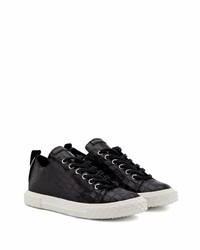 schwarze Leder niedrige Sneakers von Giuseppe Zanotti