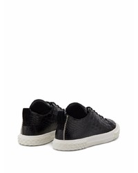 schwarze Leder niedrige Sneakers von Giuseppe Zanotti