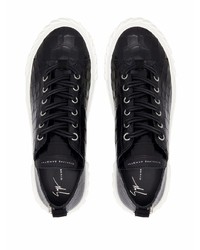 schwarze Leder niedrige Sneakers von Giuseppe Zanotti