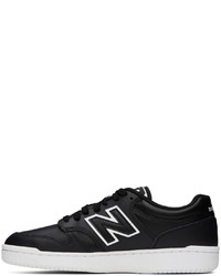 schwarze Leder niedrige Sneakers von New Balance