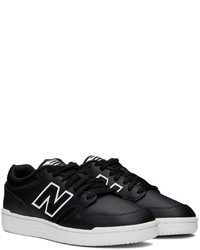 schwarze Leder niedrige Sneakers von New Balance