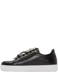 schwarze Leder niedrige Sneakers von Versus