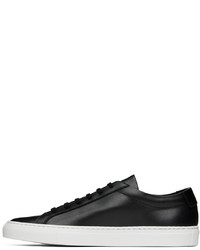 schwarze Leder niedrige Sneakers von Common Projects