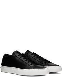 schwarze Leder niedrige Sneakers von Common Projects