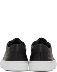 schwarze Leder niedrige Sneakers von Common Projects