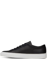 schwarze Leder niedrige Sneakers von Common Projects