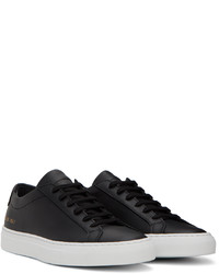 schwarze Leder niedrige Sneakers von Common Projects