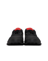 schwarze Leder niedrige Sneakers von 424